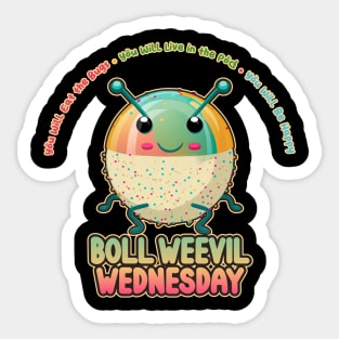 Boll Weevil Wednesday Kawaii Bug Buffet Sticker